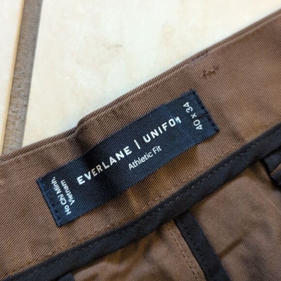 NWT Everlane Performance Chino Athletic Fit Pant 40 x 34 Uniform Chocolate Brown - Picture 5 of 15